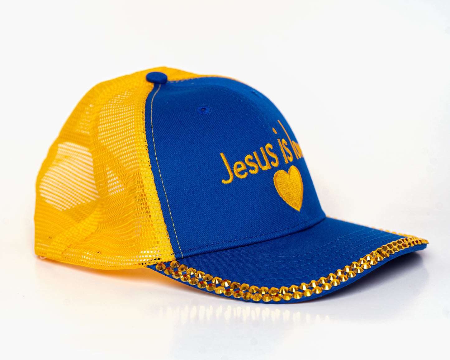 Jesus is love rhinestone hat
